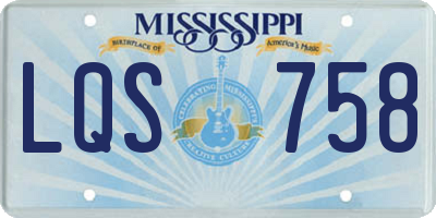 MS license plate LQS758