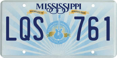 MS license plate LQS761