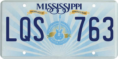 MS license plate LQS763