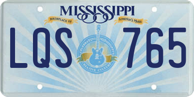 MS license plate LQS765