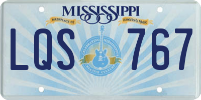 MS license plate LQS767