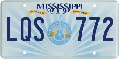 MS license plate LQS772