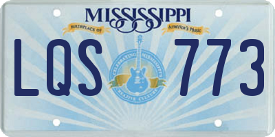 MS license plate LQS773
