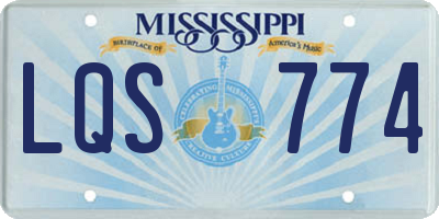 MS license plate LQS774