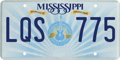 MS license plate LQS775