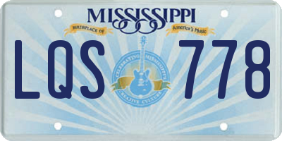 MS license plate LQS778