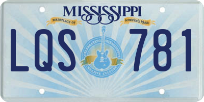 MS license plate LQS781