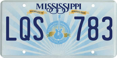 MS license plate LQS783