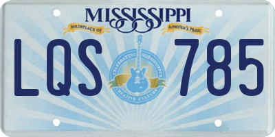 MS license plate LQS785