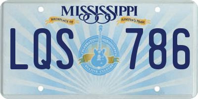 MS license plate LQS786