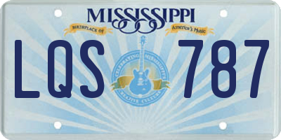 MS license plate LQS787