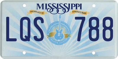 MS license plate LQS788