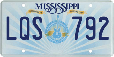 MS license plate LQS792