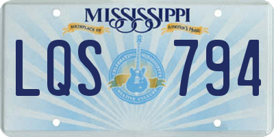 MS license plate LQS794