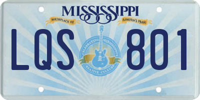 MS license plate LQS801