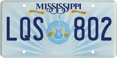 MS license plate LQS802