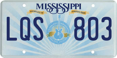 MS license plate LQS803