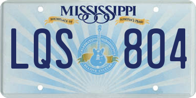MS license plate LQS804