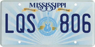 MS license plate LQS806