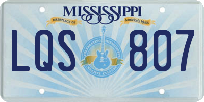 MS license plate LQS807