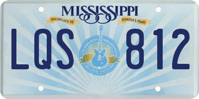 MS license plate LQS812