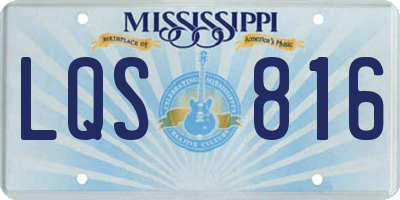 MS license plate LQS816