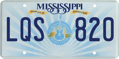 MS license plate LQS820