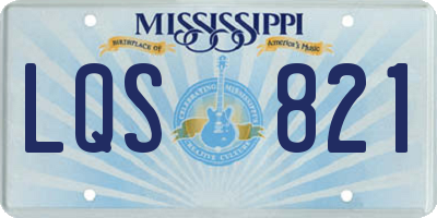 MS license plate LQS821