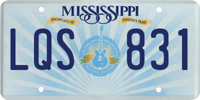 MS license plate LQS831