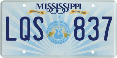 MS license plate LQS837