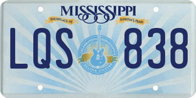 MS license plate LQS838