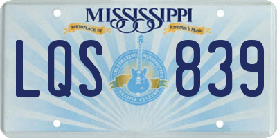 MS license plate LQS839