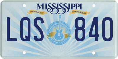 MS license plate LQS840