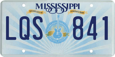 MS license plate LQS841