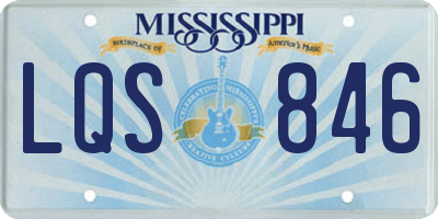MS license plate LQS846