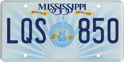 MS license plate LQS850