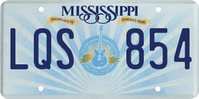 MS license plate LQS854