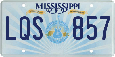 MS license plate LQS857