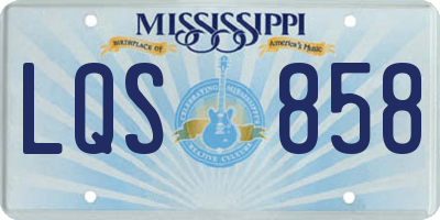 MS license plate LQS858