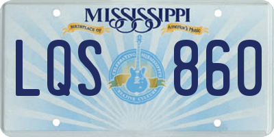 MS license plate LQS860