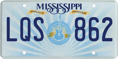 MS license plate LQS862