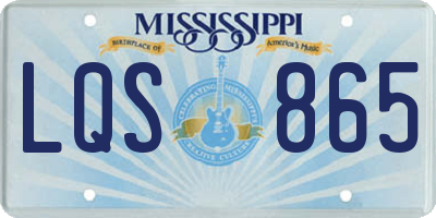 MS license plate LQS865