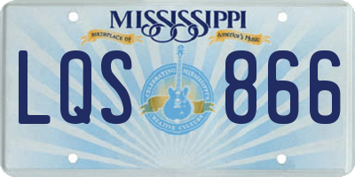 MS license plate LQS866