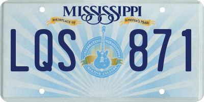 MS license plate LQS871