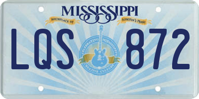 MS license plate LQS872