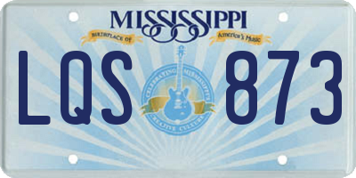 MS license plate LQS873
