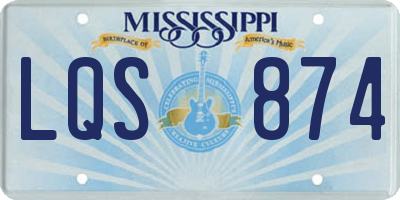 MS license plate LQS874