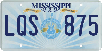 MS license plate LQS875