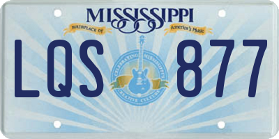 MS license plate LQS877