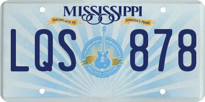 MS license plate LQS878